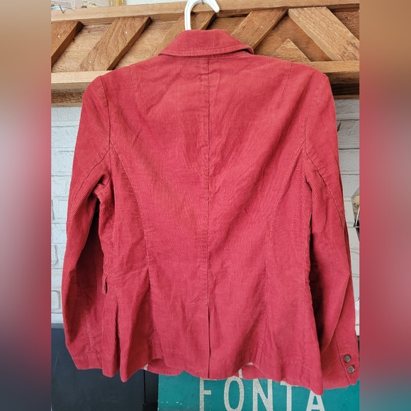 J. Crew Blazer Ladies Sz 4 Rust Red Long Sleeve Vintage Corduroy Jacket - Picture 4 of 6